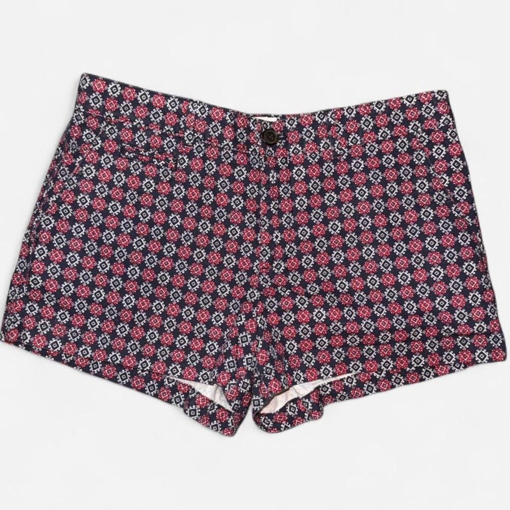 GAP Navy and Pink Geometric Print Chino Summer Shorts; Size 4